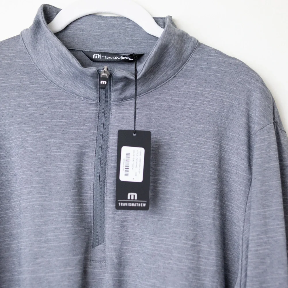 Travis Mathew Crestview 1/4 Zip Pullover Mens M Grey Heather TM1MW452 Golf Shirt